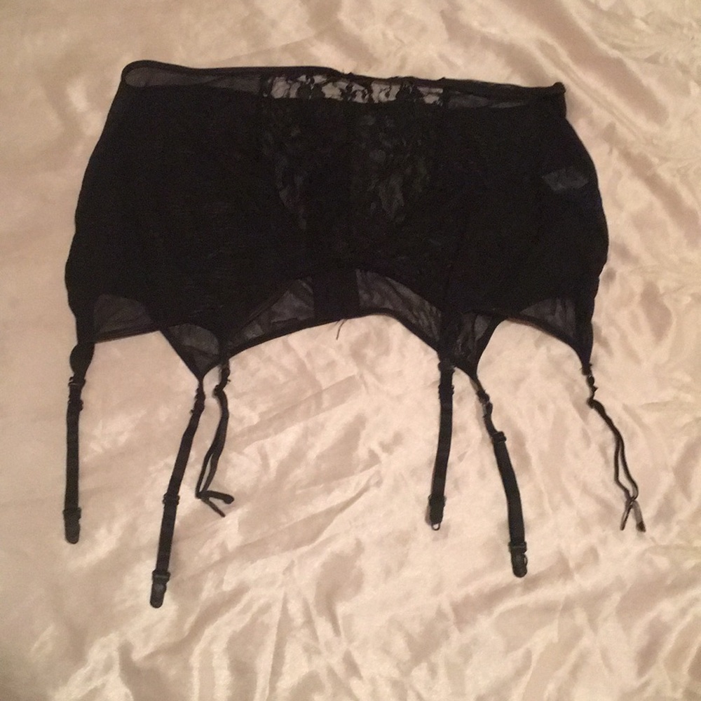 6-strap mesh and lace garter belt 4XL
